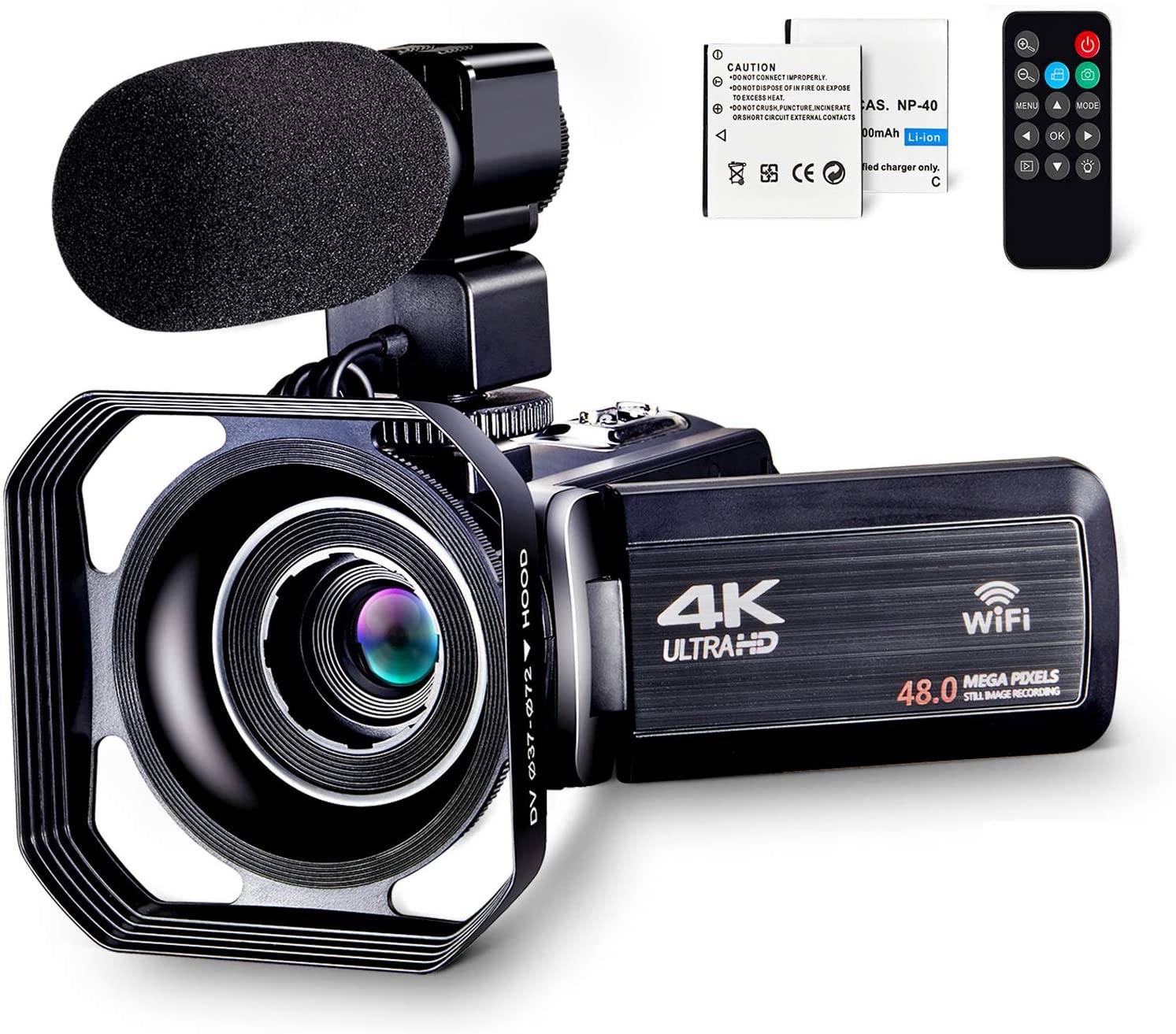  Lincom Tech Videocámara de video 4K, cámara de vlogging Ultra  HD 48MP 60FPS para  30X Zoom Cámara digital con pantalla táctil,  micrófono, enfoque automático, control remoto : Electrónica